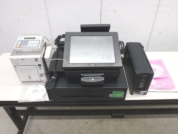 D188◆TEC 2016年◆一体型POSターミナル ST-C10+キッチンプリンタ KCP-200(ドロワー+カードリーダー+小型客面表示器+無停電電源装置)拍卖