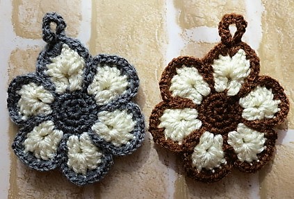 ☆2個セット☆花モチーフ アクリルエコたわし No5☆拍卖