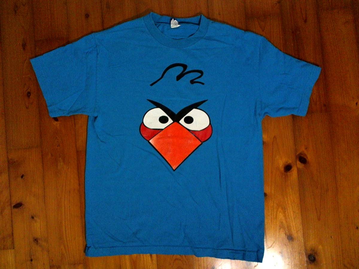 ★難有☆US古着★ALSTYLE★キャラクタープリント 半袖Tシャツ コットンTシャツ M 青系 Angry Birds?拍卖