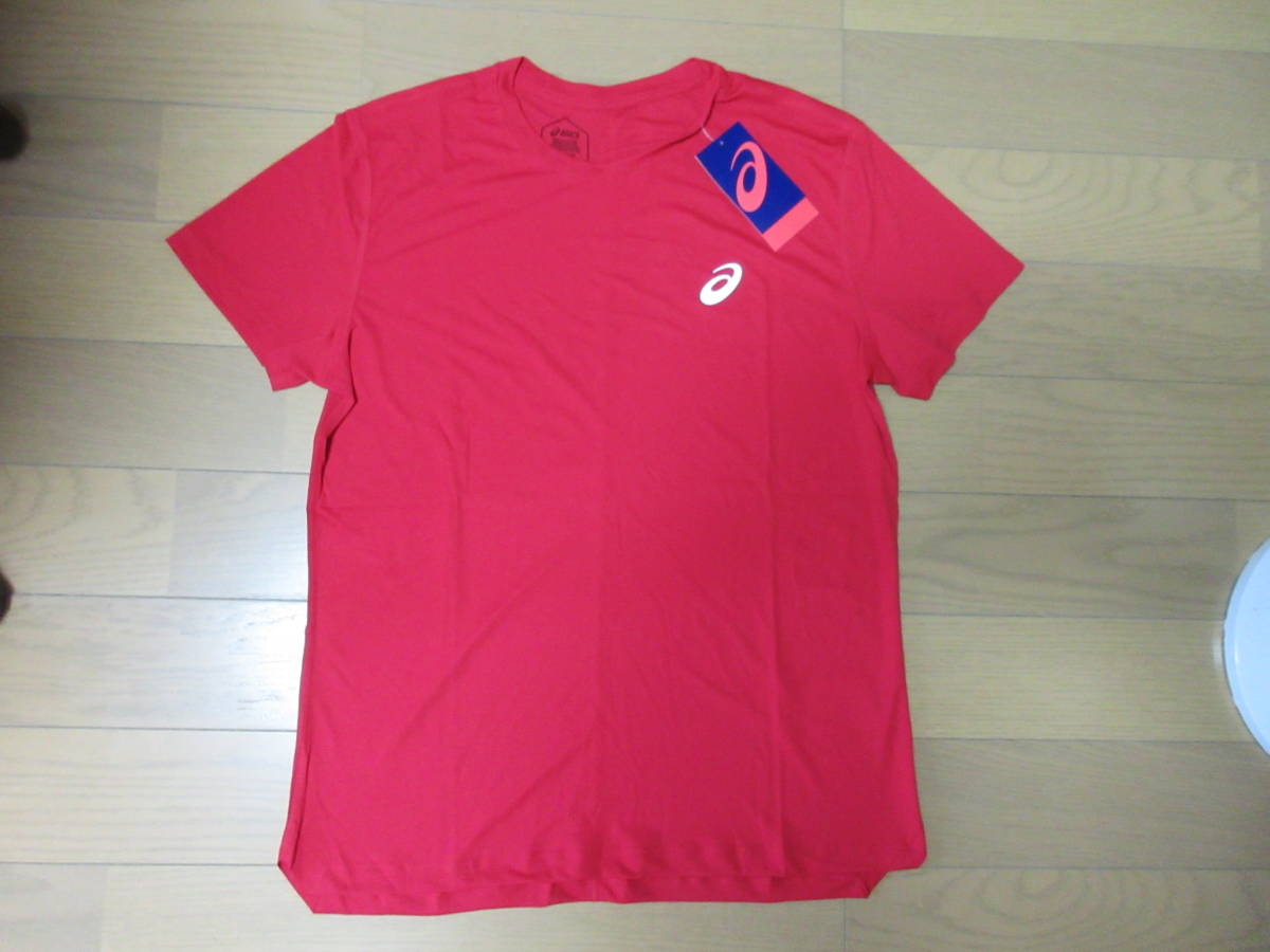 ASICS メンズ ランニングトップ メッシュ半袖 L RD 新品 ☆決算セール★。拍卖