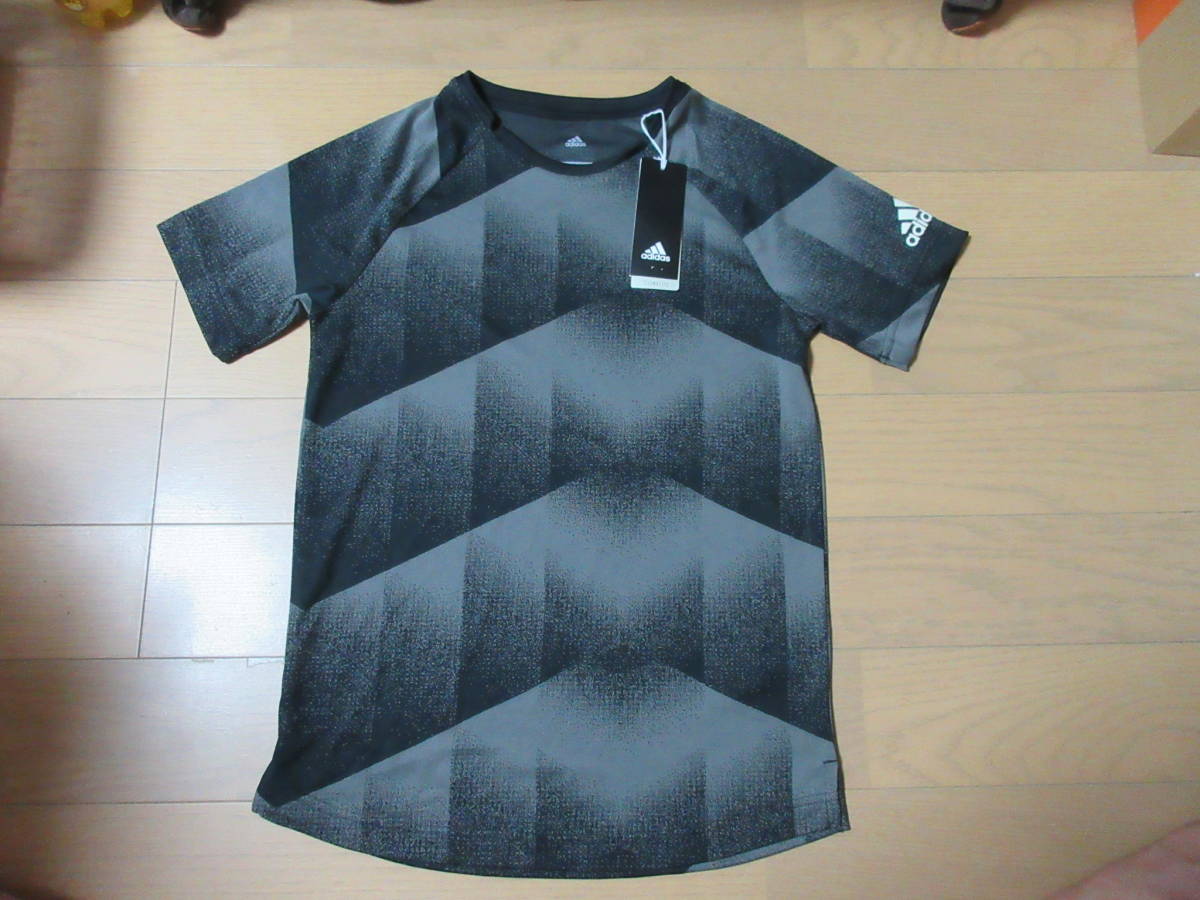 adidas climaliteジュニア 半袖シャツ 150㌢ BK/GY 新品 ☆決算セール☆拍卖