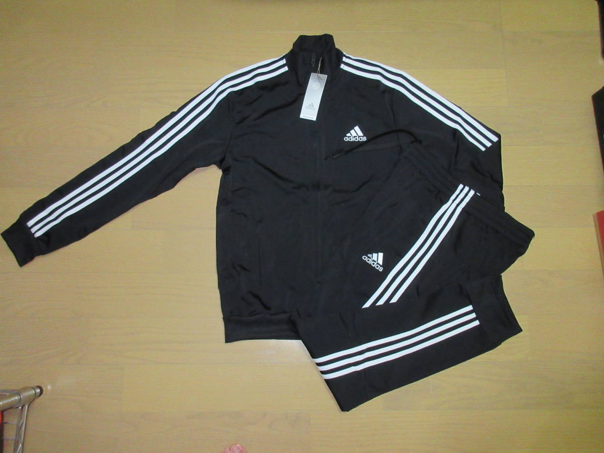 adidas メンズ ジャージ上下セット M BK/WH 新品 ☆決算セール★拍卖