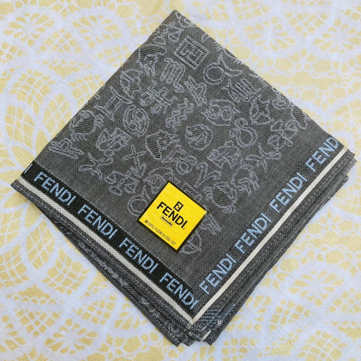 【レア】新品/FENDI/大判ハンカチ/正規品/フェンディ/未使用/即決/匿名発送/ストール/ズッカ柄/茶色/ブラウン/メンズ/紳士用/星座/男性用拍卖