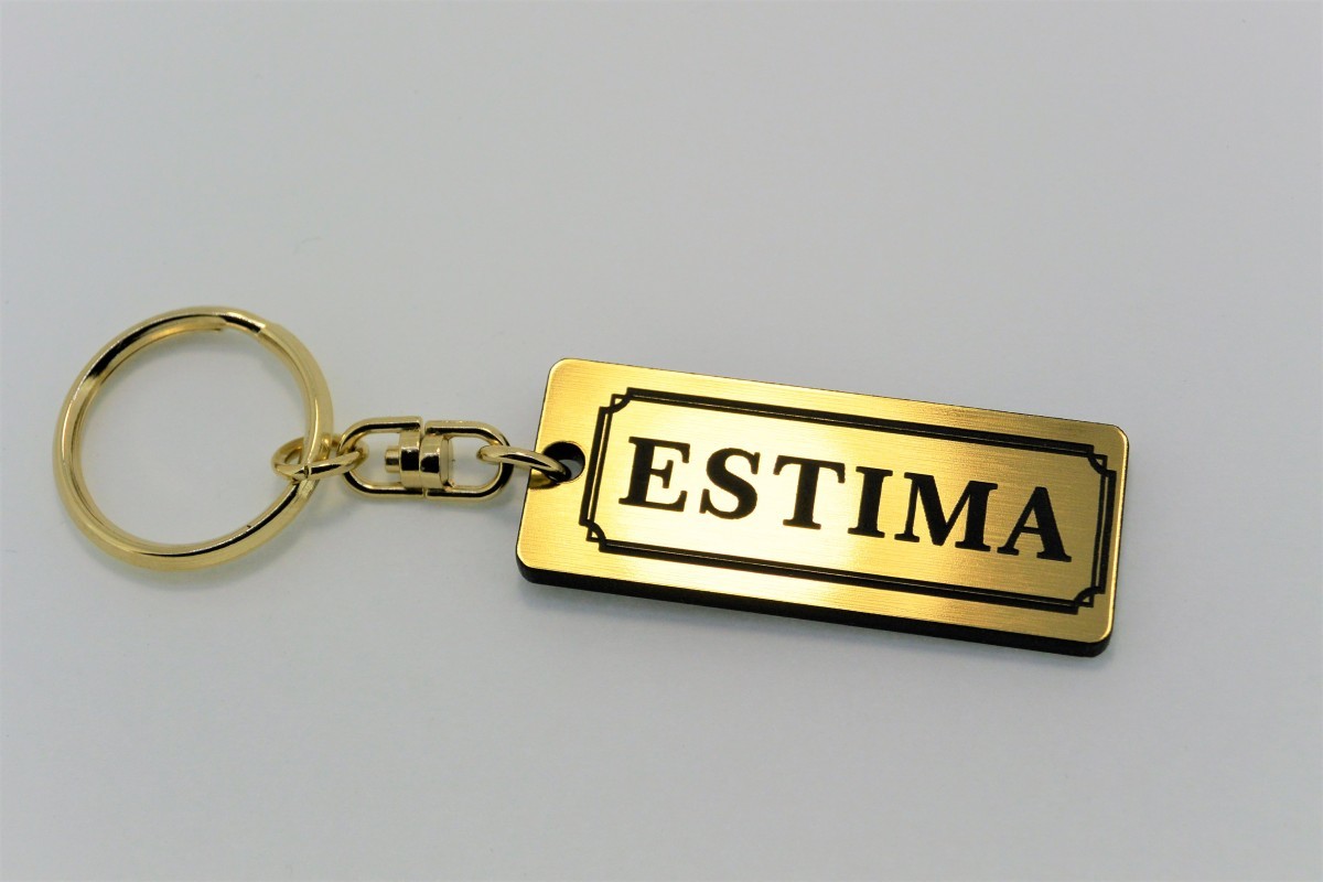 A-415-1 ESTIMA 2層アクリル製 金黒 2重リング キーホルダー キーレス キーケース トヨタ エスティマ 30 50 ハイブリッド モデリスタ拍卖