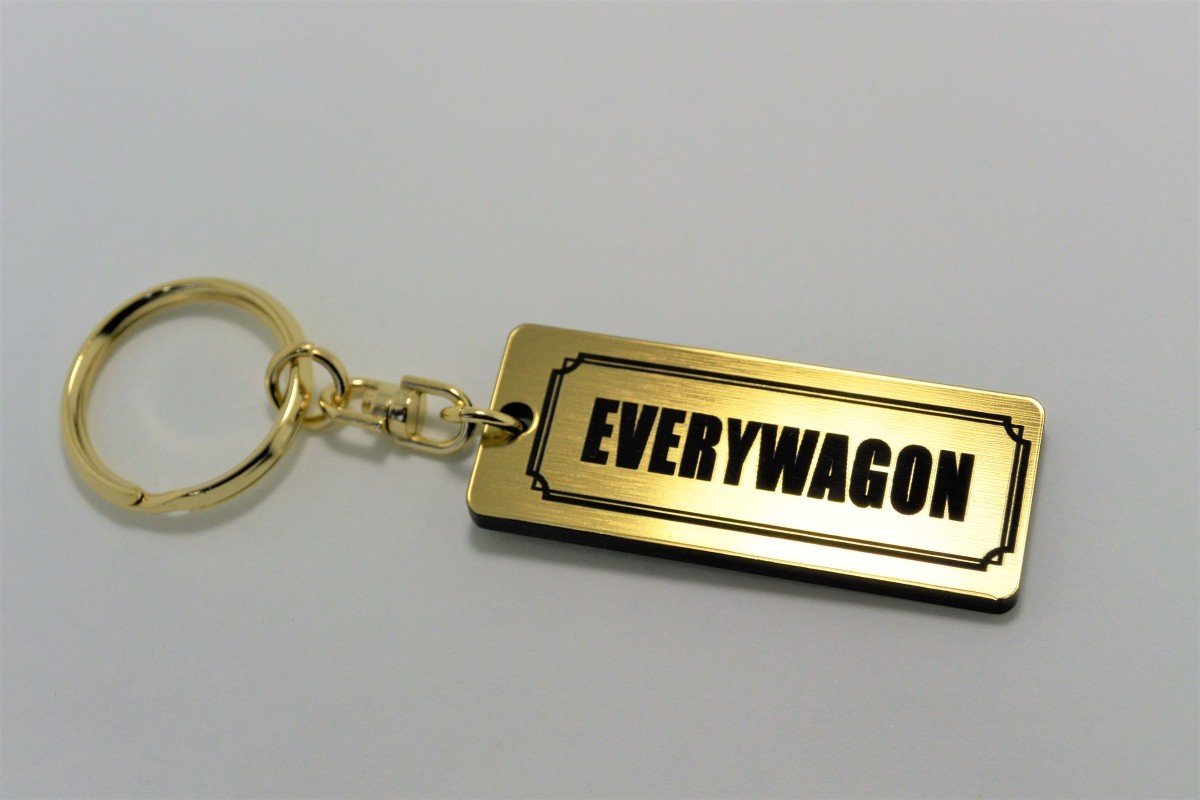 A-471-1 EVERYWAGON 2層アクリル製 金黒 2重リング キーホルダー キーレス キーケース スズキ エブリーワゴン da64w da17w da拍卖