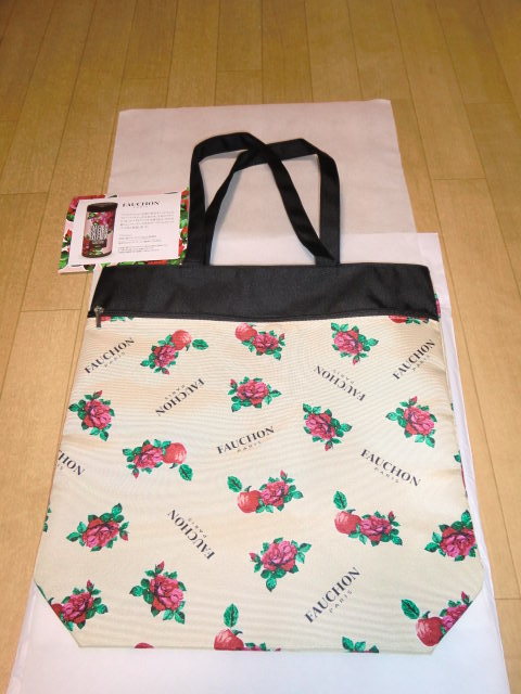 ◆値下げ★新品未使用・FAUCHON PARISフォション限定トートバッグ◆春夏にぴったりなお色&フルーツ柄★超軽量エコバッグ★切手★拍卖