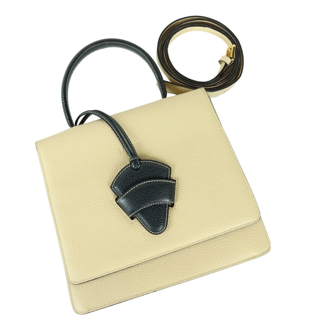 良品 ロエベ バルセロナ アイボリー 2 Way バッグ ショルダーバッグ ハンドルバッグ (01212)拍卖