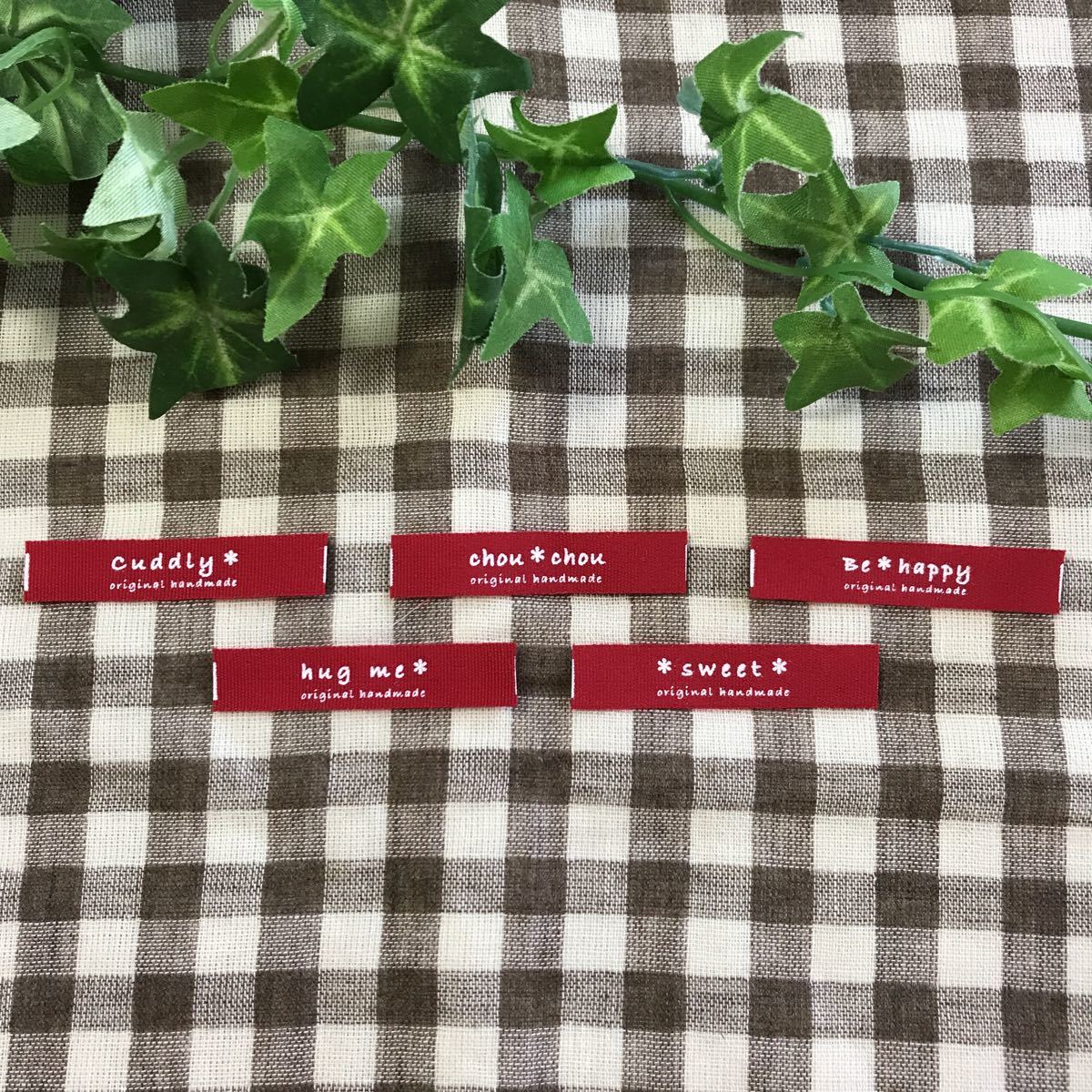 【数量5】★№301 ASHIATOYA カラータグ 赤×白文字 10mm幅 5柄×6セット=30枚拍卖