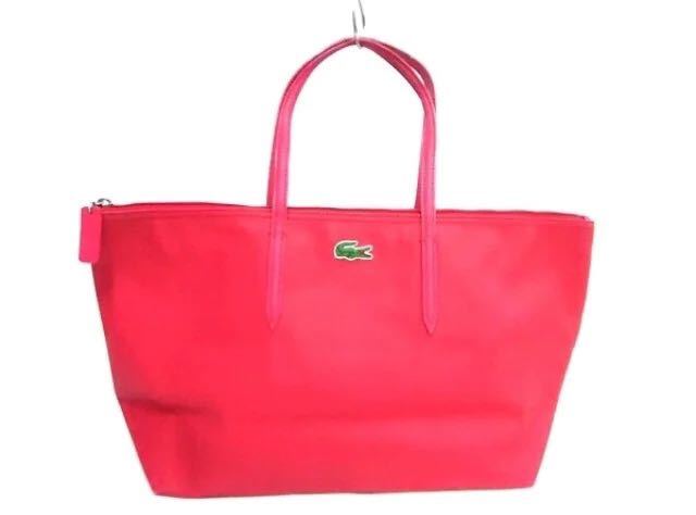 ラコステ Lacoste ハンドバッグ トートバッグ 赤色レッドピンク拍卖