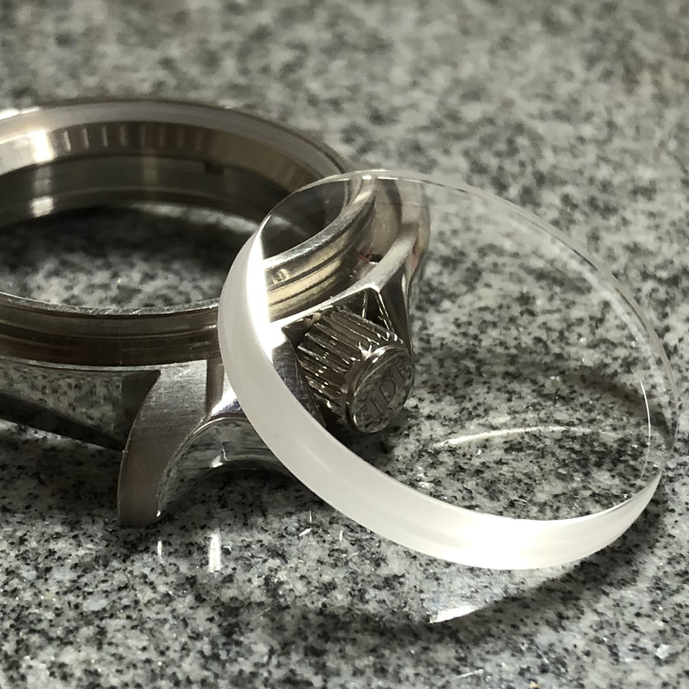 【SEIKO MOD カスタムパーツ】サファイアクリスタル ダブルドーム風防 無反射/クリアARコーティング ベベル エッジ なし LEVEL7拍卖