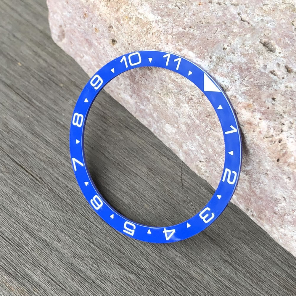セラミック製 ベゼルインサート フラット型 ブルー 12H表記 LEVEL7【SEIKO MOD カスタムパーツ】拍卖