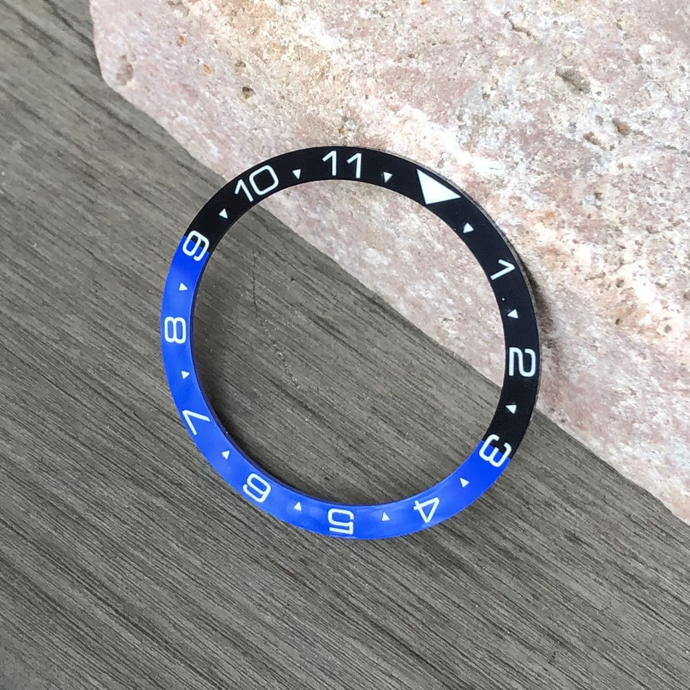 セラミック製 ルミナス ベゼルインサート フラット型 ブルー×ブラック LEVEL7【SEIKO MOD カスタムパーツ】拍卖