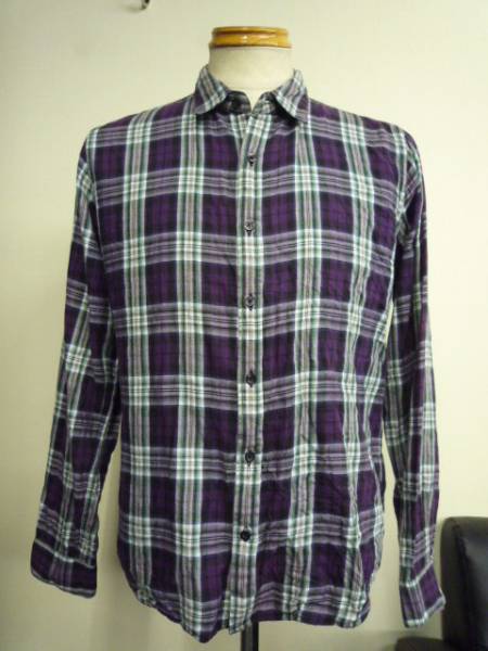 ◆ TKタケオキクチ 長袖シャツ チェック サイズ3 綿 ◆拍卖