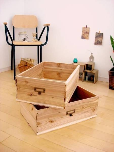 ★サイズ変更可能★木製ワインボックス④/無垢材木箱 おもちゃ箱 ネームプレート タッキングボックスオーダー可能 オーダー可 サイズ変更可拍卖