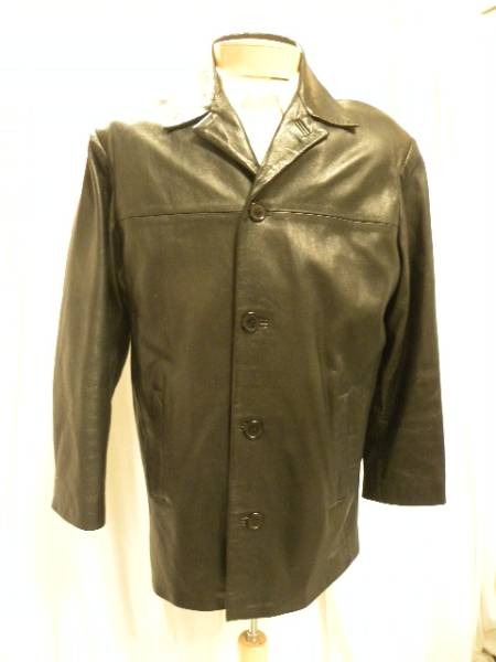 |o_o|イタリアVera Pelle(2n)本革ジャケット165-170cm黒拍卖