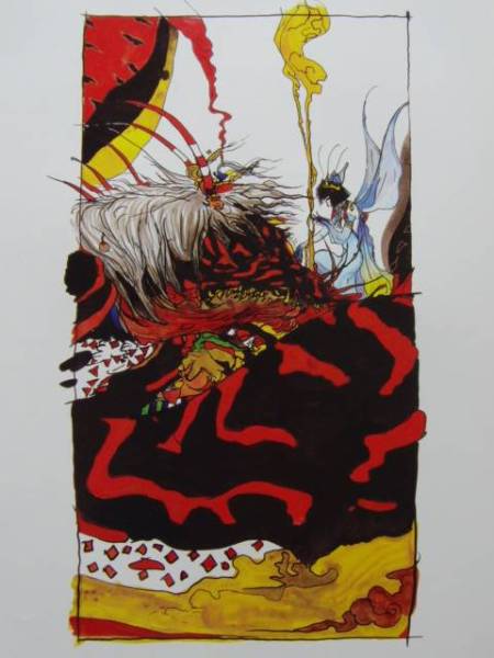 天野 喜孝、TAKE HEART、card name: VIII, STRENGTH、タロットカード図版、希少な画集より、新品額装付、状態良好、mai拍卖