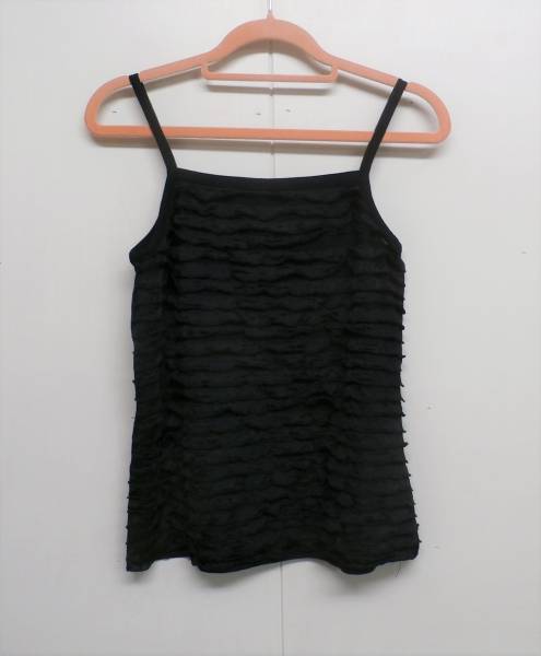 13587 ◆ Basic Tone Clothes 黒 ティアード調キャミソール M拍卖