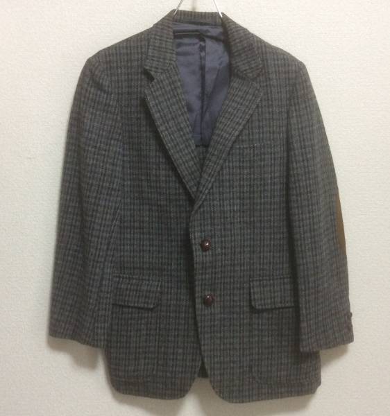 J.PRESS Jプレス◇テーラード ジャケット 木ボタン 3つボタン チェック柄 エルボーパッチ&スルータブ ウール拍卖