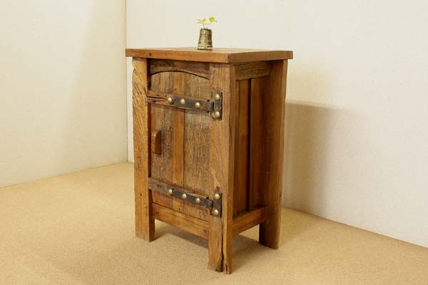 『癒し』アンティーク*チーク古木自然杢凹凸*古い貴重なチーク無垢材*収納棚★古鉄・片開引出しテーブル*限定品拍卖