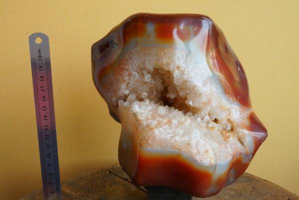 特大!希少!昔の在庫なので上質!縞模様が綺麗な上質ブラジル産瑪瑙・メノウ・めのう・メノー特大原石7.4Kg拍卖