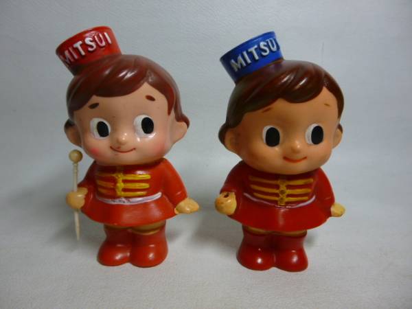 旧家から 三井銀行 ソフビ貯金箱 当時物かわいい女の子2体拍卖