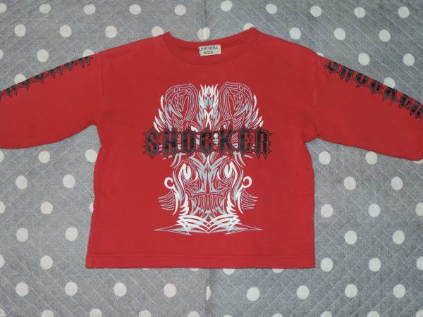 ☆SHOCKERプリント赤の長袖☆100センチ拍卖