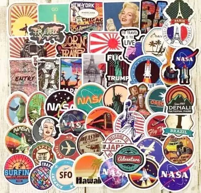 50枚ステッカー NASA,Air Travel,Hawaii, mix拍卖