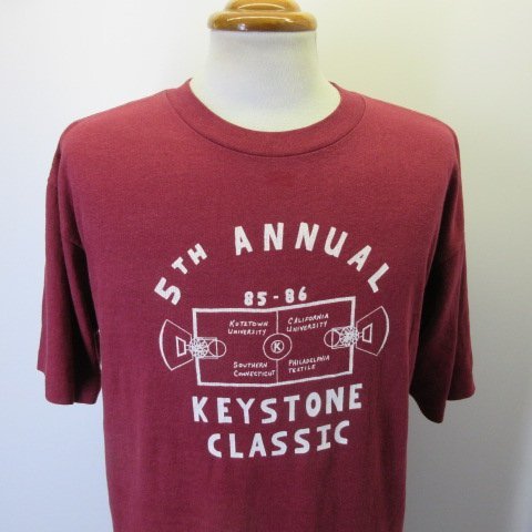 80s アメリカ製 オールド Tシャツ XL 茶 カレッジ バスケ 対抗戦 スポーツウエア 80年代 USA古着 sy2035拍卖