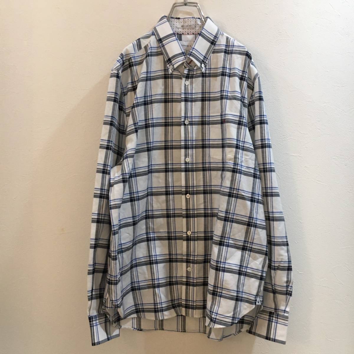 Vicomte A.(ヴィコント アー) Lサイズ チェックシャツ ドレスシャツ 長袖 襟拍卖