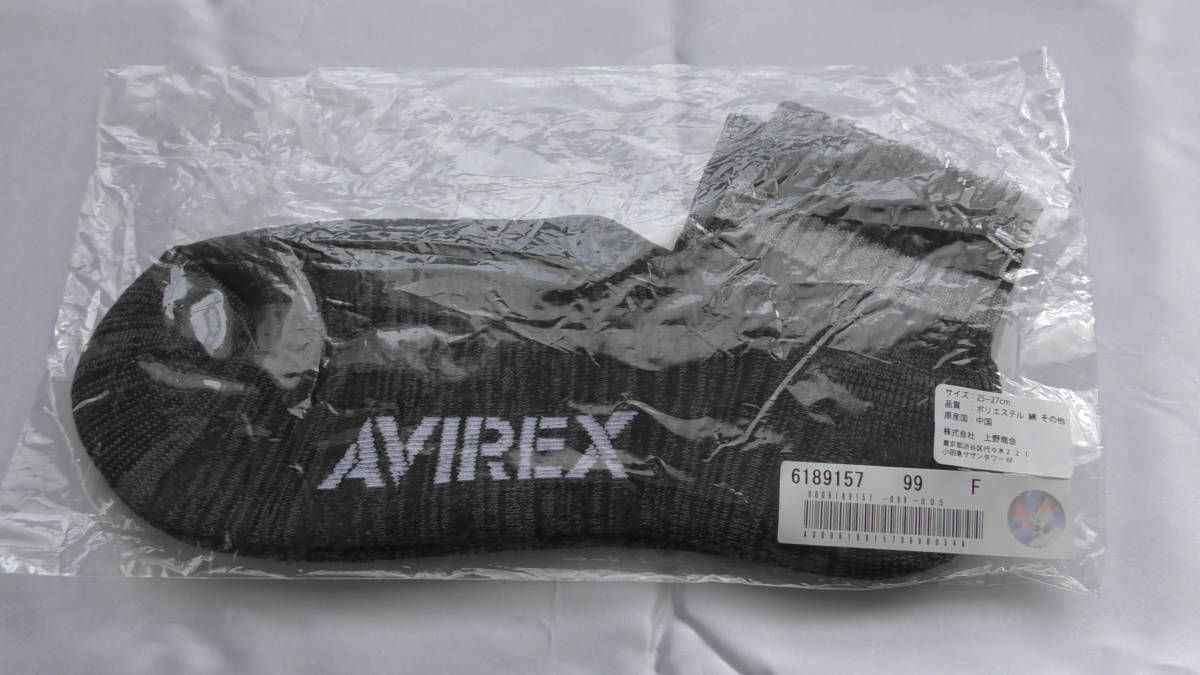 ☆★ 新品 未使用 未開封 AVIREX アヴィレックス アビレックス 6189157 ショートソックスShortSocks 靴下 サイズ25㎝~27cm ★☆拍卖