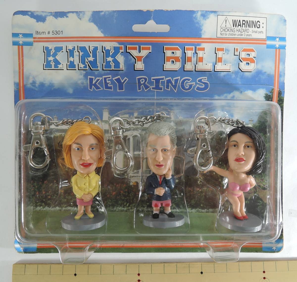 ☆W08■フィギュア/ヒラリー&ビル・クリントン&愛人 キーリング/キーホルダー■1998/KINKY BILL’Sキンキービルズ/V’R TOYS/ 未使用拍卖