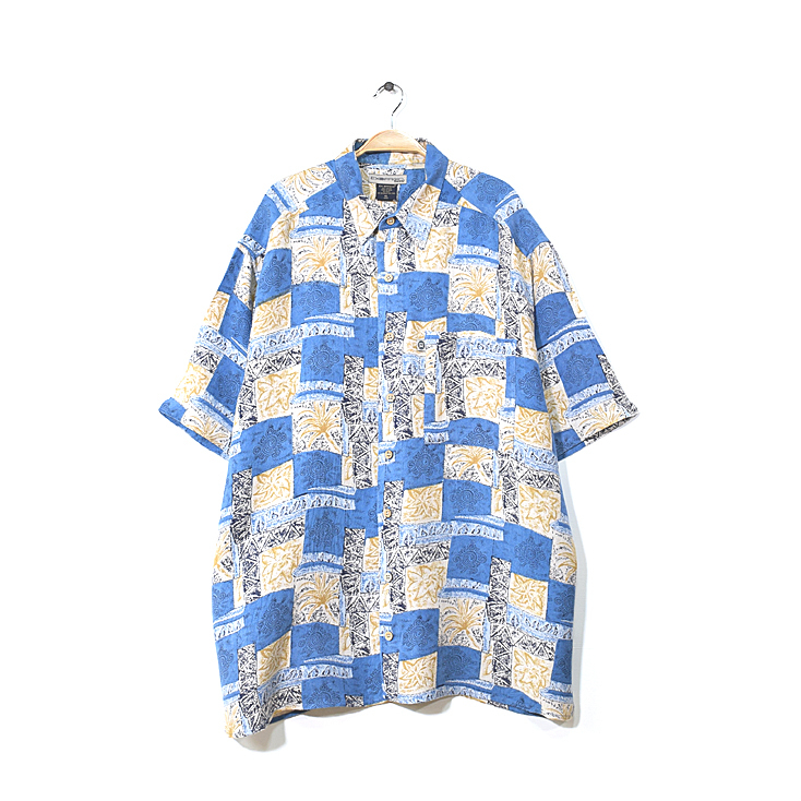 【送料無料】EX OFFICIO レーヨン アロハシャツ ハワイアンシャツ 半袖シャツ メンズXL 大きいサイズ アメカジ 古着 CB0827拍卖