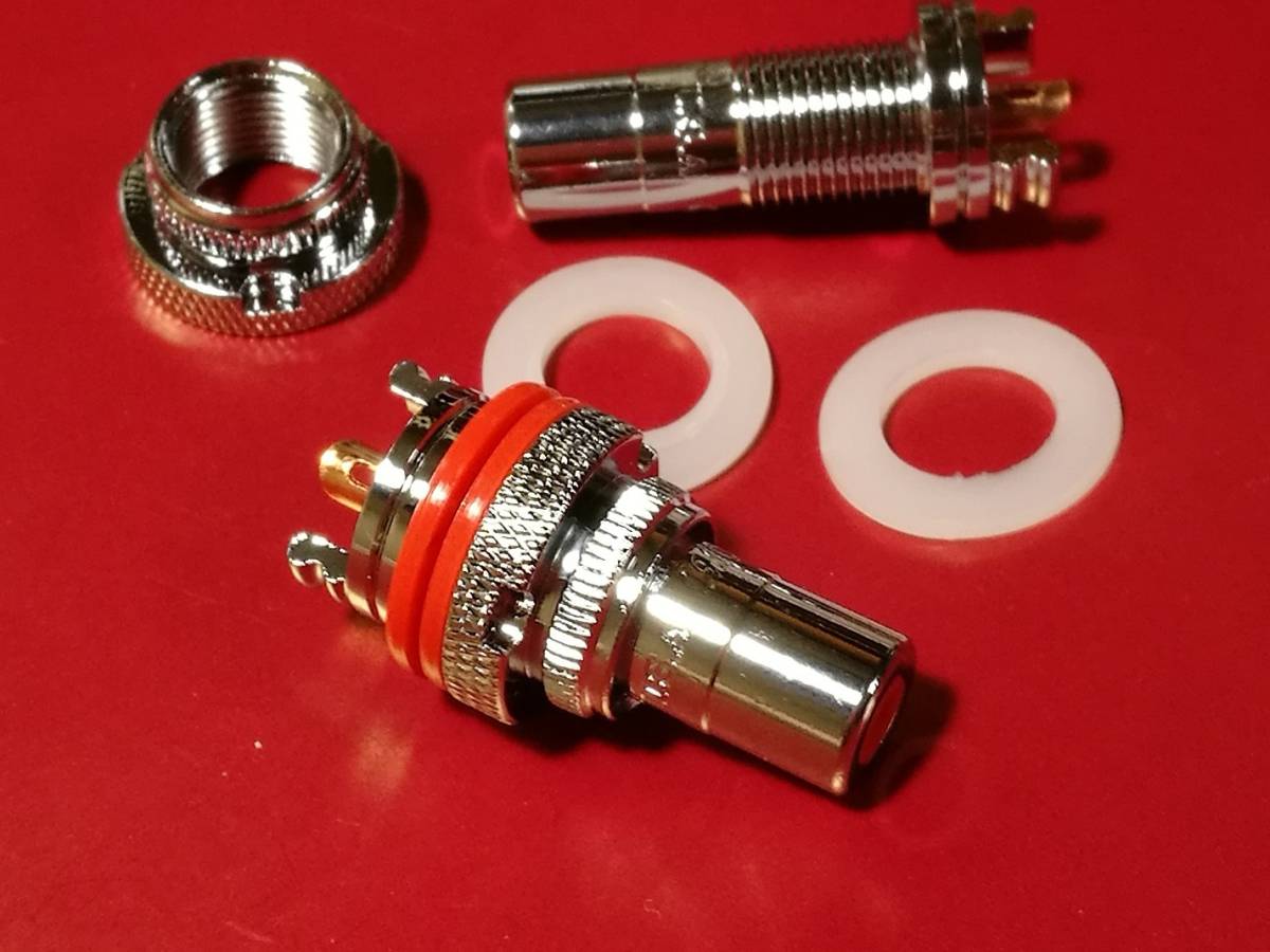 ♪♪ハイエンドタイプ・純銅仕様RCAジャック4個セット(ロジウム)⑦♪♪拍卖