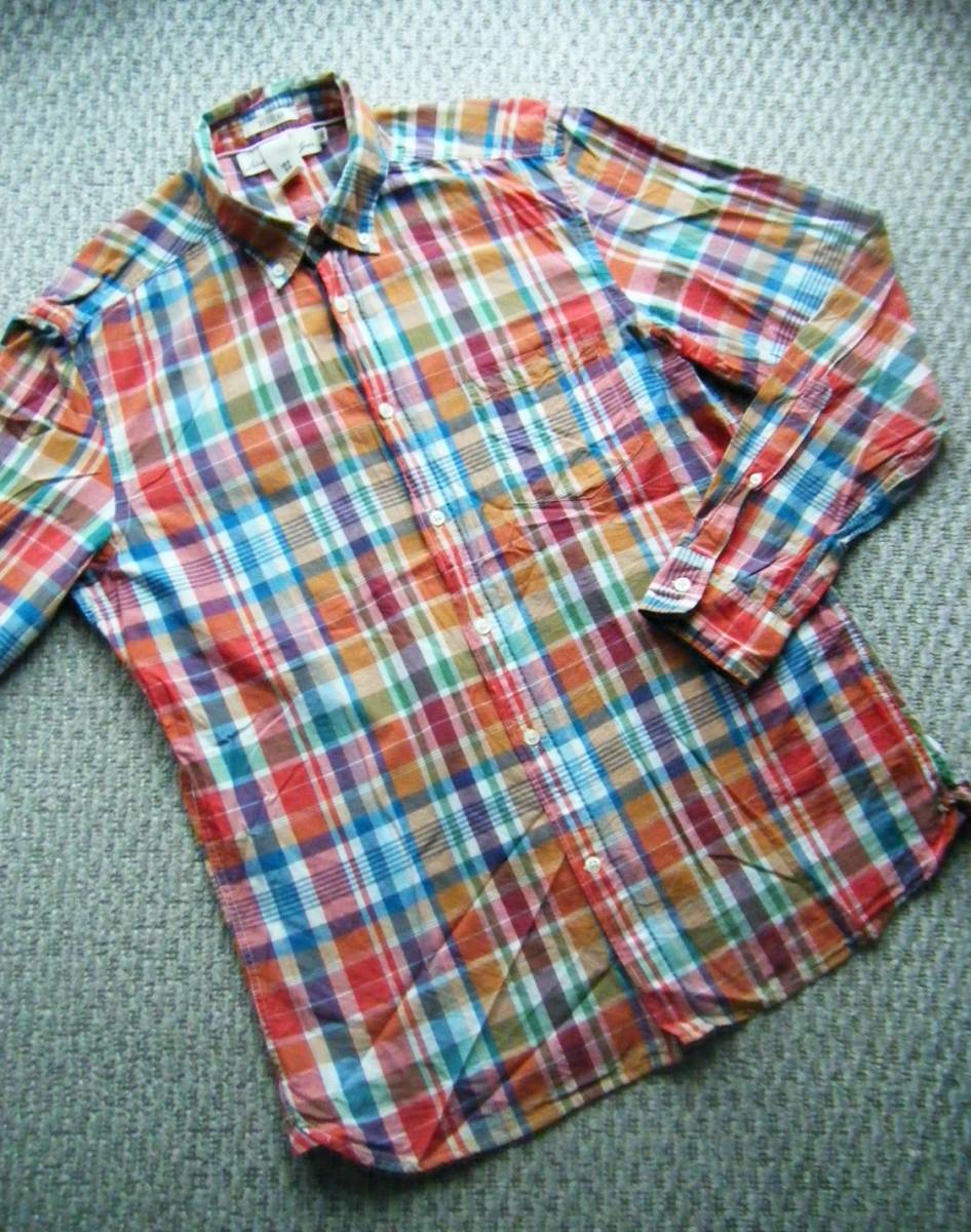 ☆H&M L.O.G.G. 長袖ボタンダウンシャツ チェック柄 Mサイズ拍卖