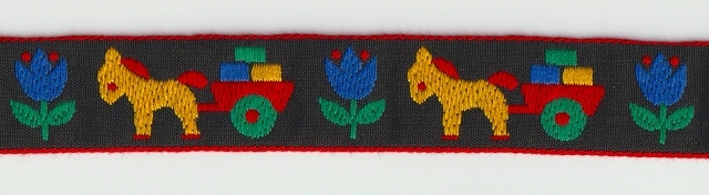 ドイツ レトロリボン 木馬 黒地拍卖