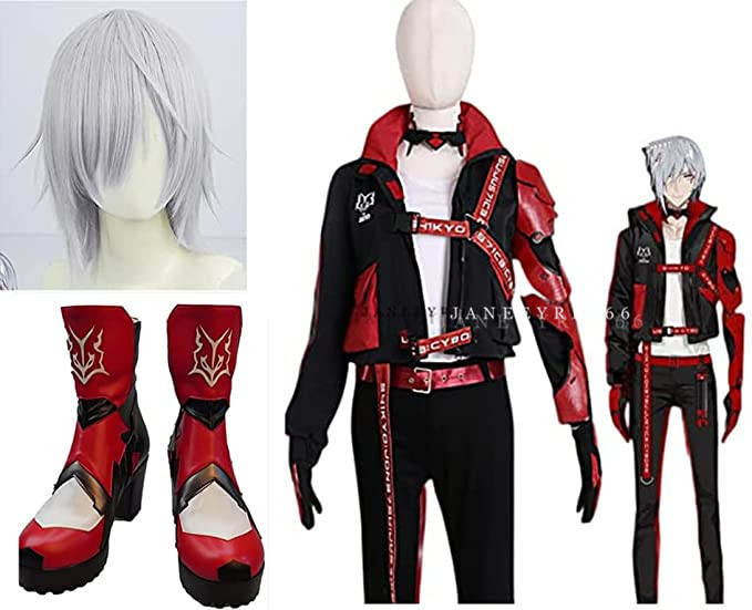 実物撮影 バーチャル YouTuber VTuber Noctyx Fulgur Ovid ファルガー・オーヴィド コスプレ 衣装+ウィッグ+靴風拍卖