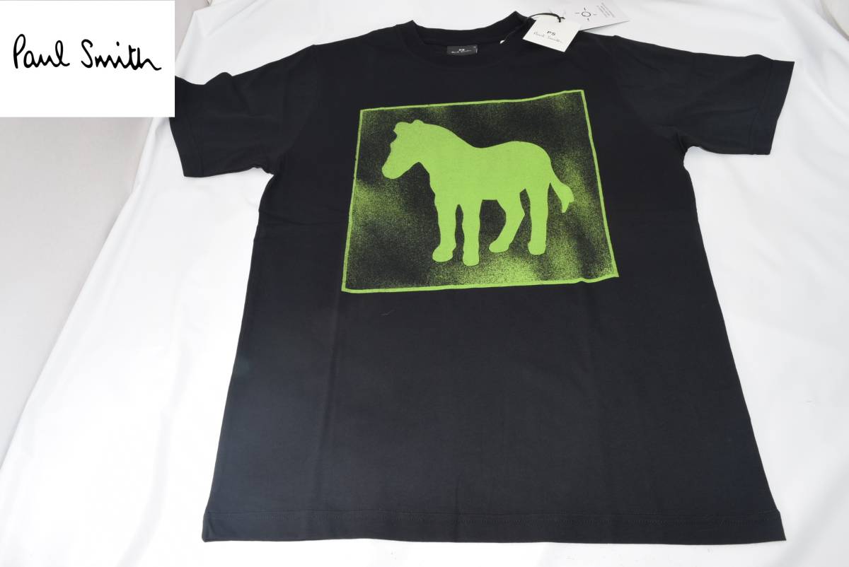 ☆新品未使用☆PS Paul Smith シルエット ゼブラ プリント Tシャツ 限定品☆ブラック☆Mサイズ 肩幅41㎝ 身幅50㎝ 着丈64㎝ 袖丈22㎝拍卖