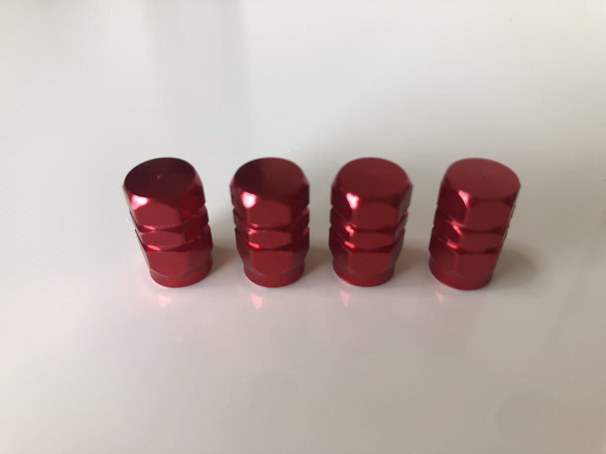 エアバルブキャップ 4個 セット 赤拍卖