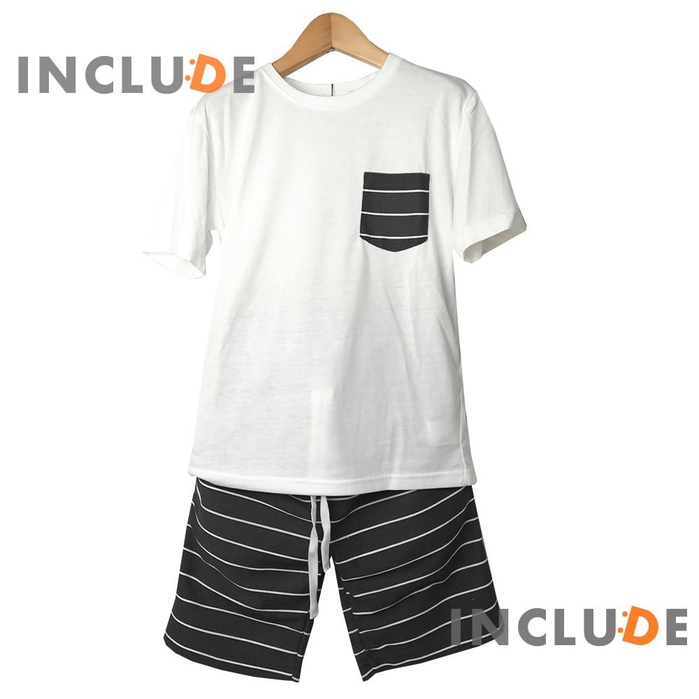 セットアップ 上下セット 半袖Tシャツ ショートパンツ ボーダー M 白 黒 送料込拍卖