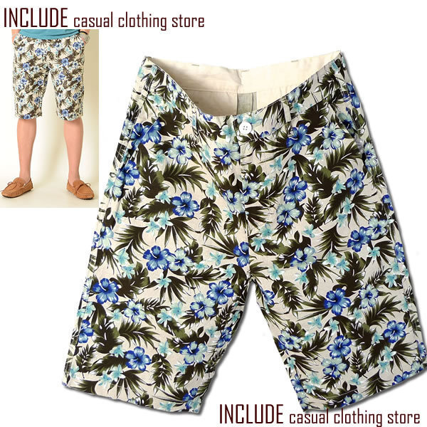 プリペラ花柄コットンリネンフラワーショートパンツ M 送料込 クリックポスト拍卖