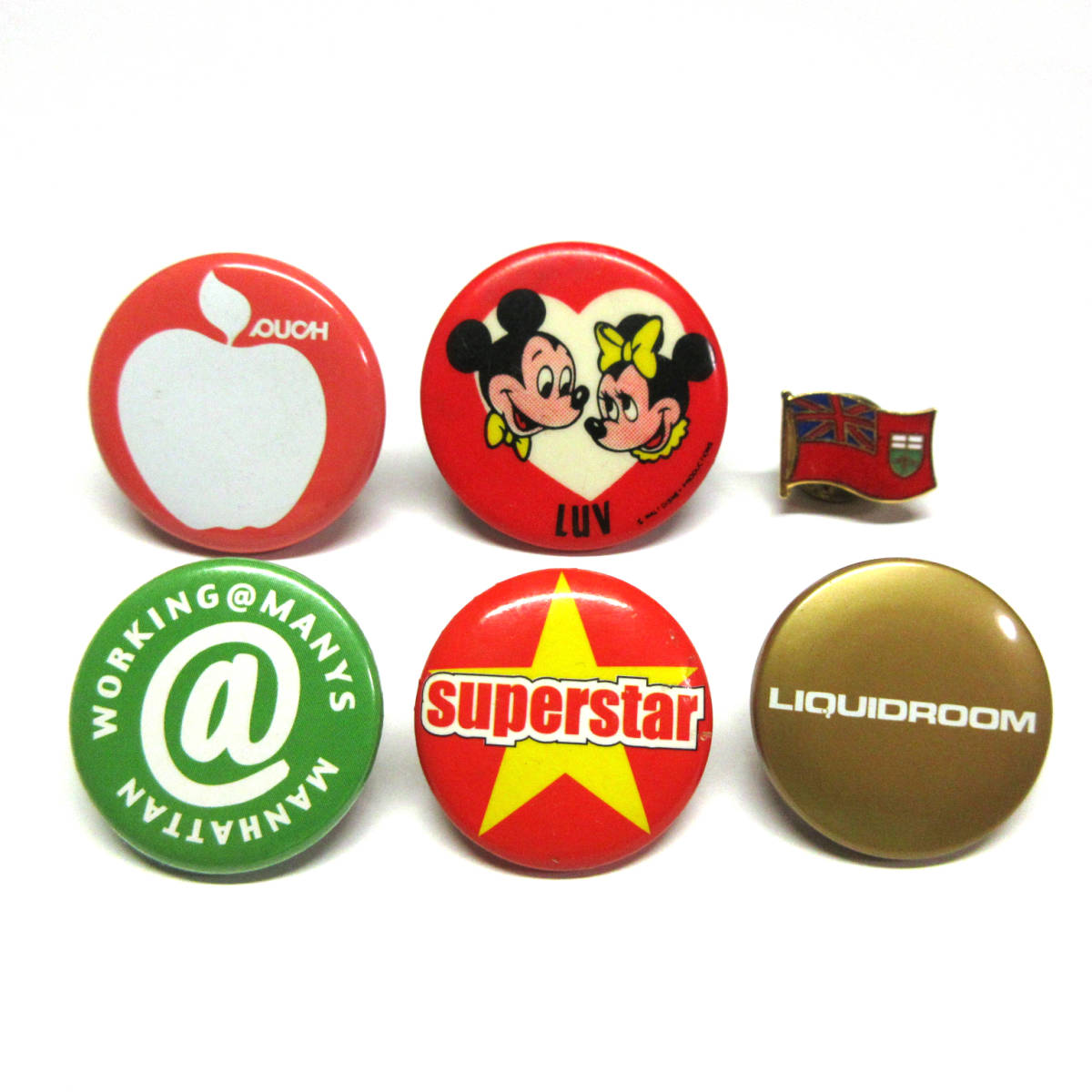 【送料無料】缶バッジ ピンバッジ 6個セット ディズニー LIQUIDROOM カナダ オンタリオ州拍卖