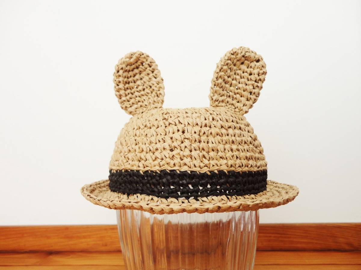 大人気☆.。.:*・ウサ耳帽子*サマーハット*約47-49センチ*ハンドメイド*221 拍卖
