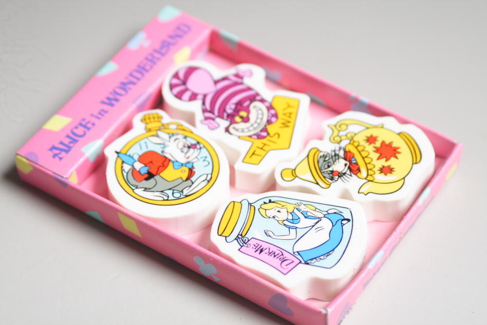 東京 ディズニーランド 不思議の国のアリス 消しゴム セット ディズニーリゾート拍卖