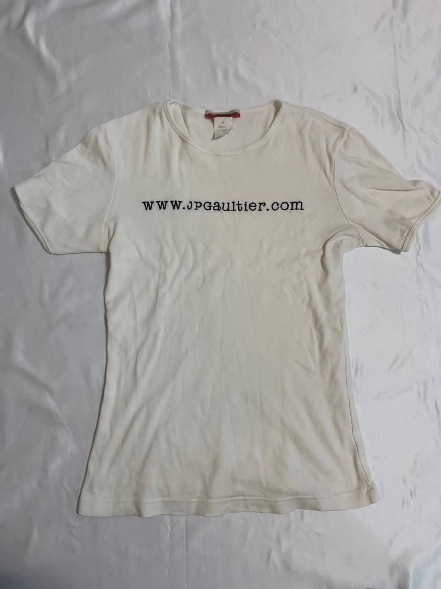 Jean Paul GAULTIER ジャンポール ゴルチエ ゴルチェ Tシャツ カットソー 白 ロゴ アーカイブ archive tops拍卖