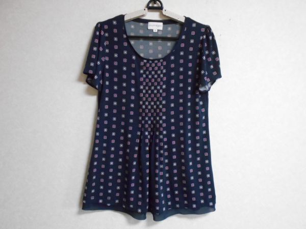 ★クレージュ★半袖チュニック*花柄(濃紺)*size38拍卖