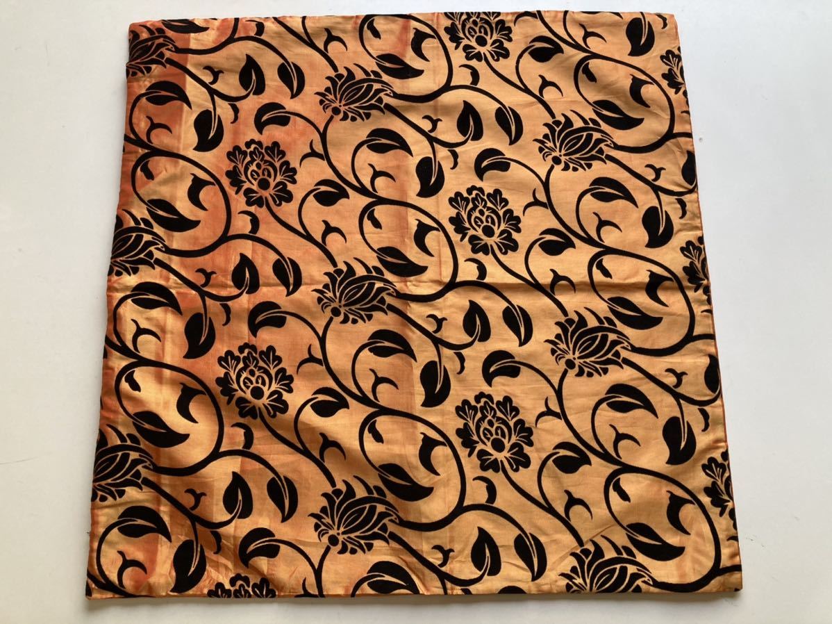 ★大きめタイシルク風クッションカバー★オレンジ拍卖