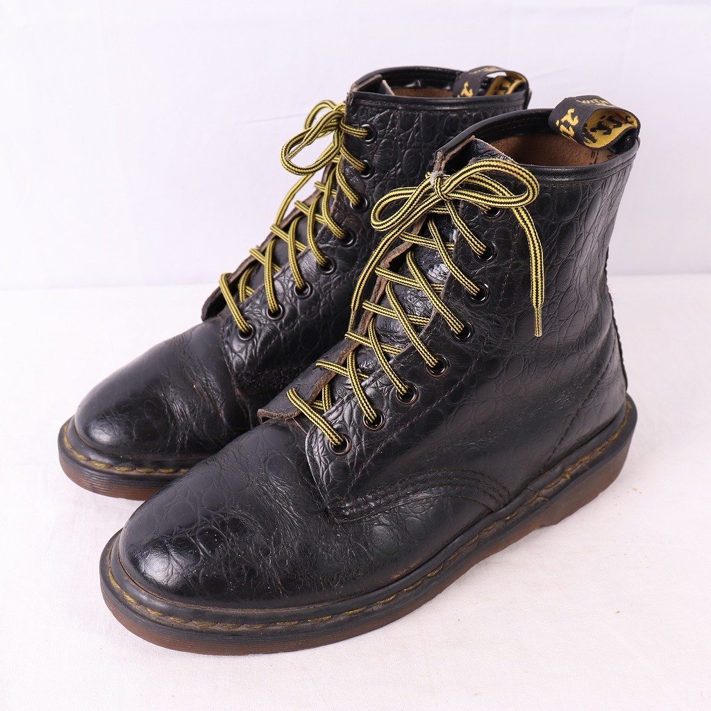 英国製 ドクターマーチン UK6/24.5cm~25.0cm/8ホール イングランド レザー メンズ レディース drmartens 中古 中古 dh3951拍卖