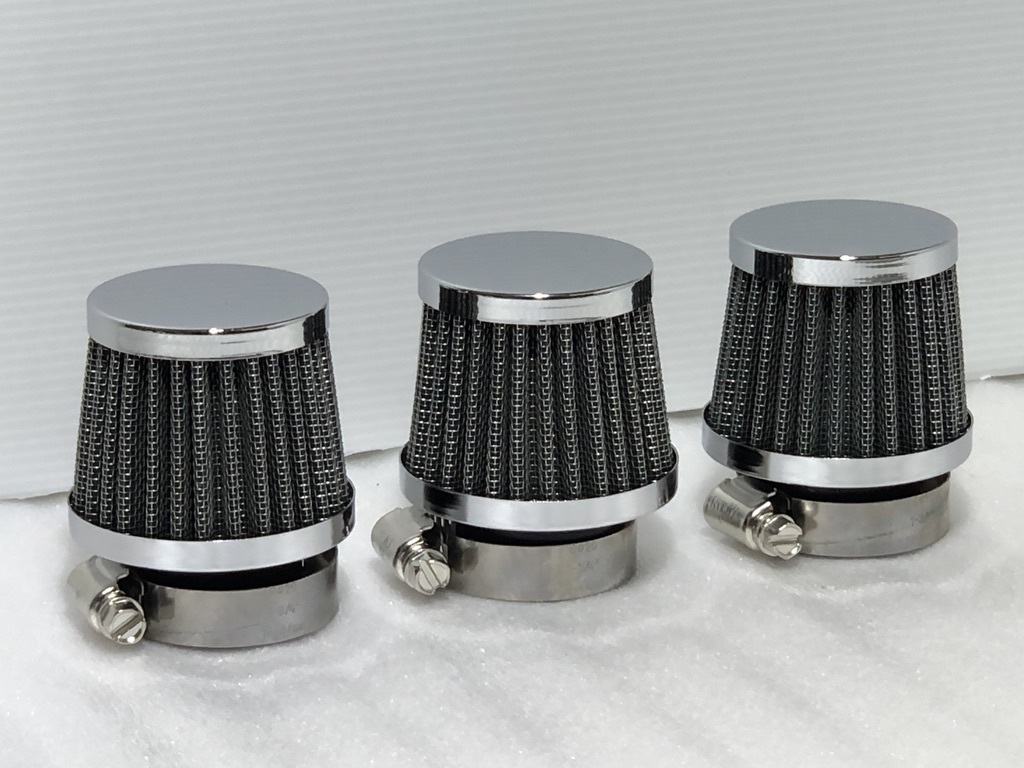 ¥送料一律¥パワーフィルター 28Φ 3個 エアクリ パワフィル 検)28mm ファンネル エレメント キャブ オーバル キノコ φ ミリ拍卖