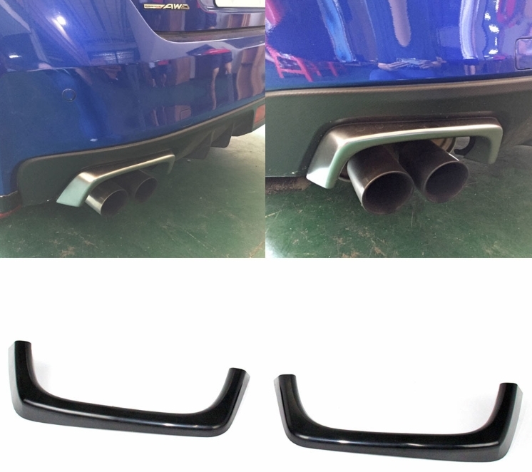 15-20 スバル WRX STI VA系 マフラーカッター 素地 未塗装品 エキゾーストパイプ カバー 左右セット ABS製拍卖