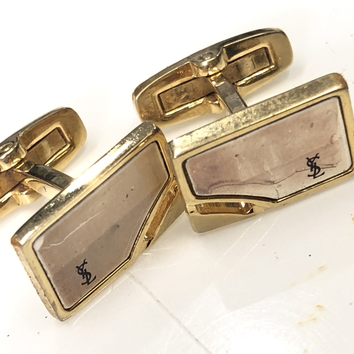 ●イヴ サンローラン Yves Saint Laurent カフス ボタン ゴールド/N10211拍卖